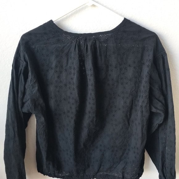 Free People Black Eyelet Blouse - Picture 3 of 5